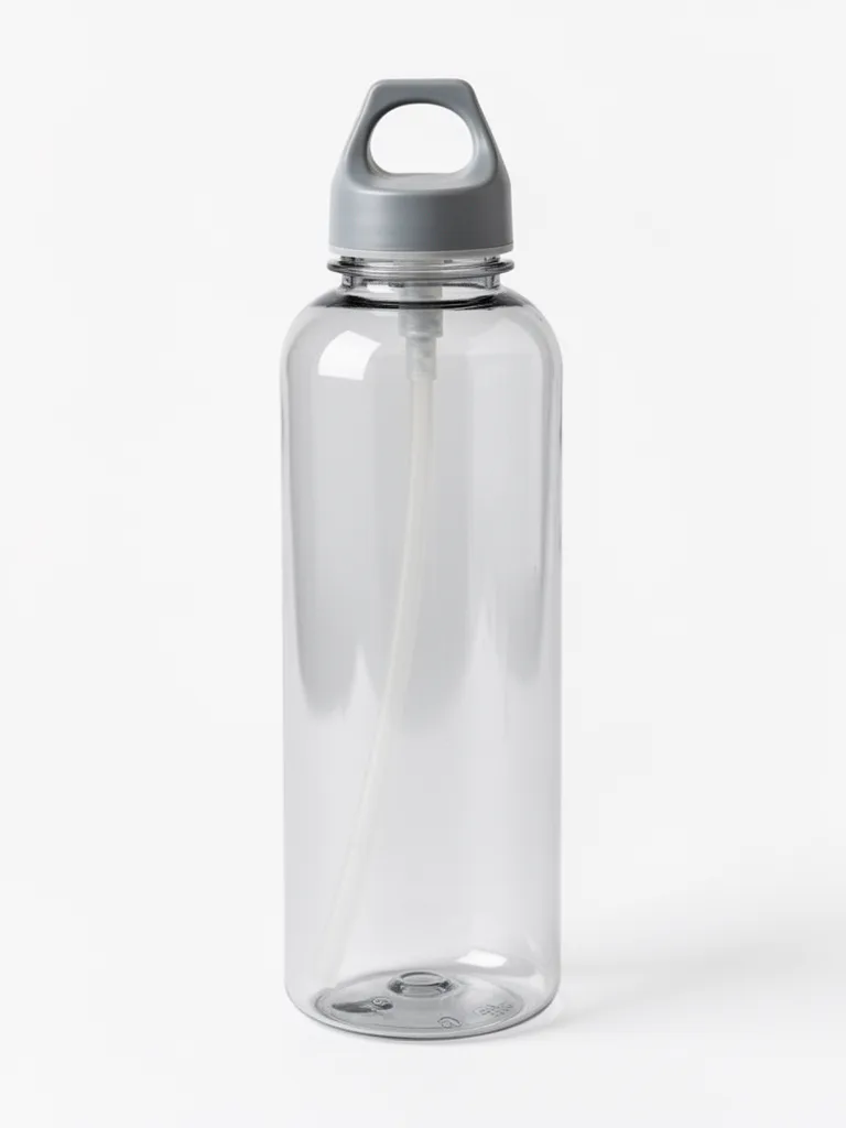 Simple product shot of a water bottle against white background