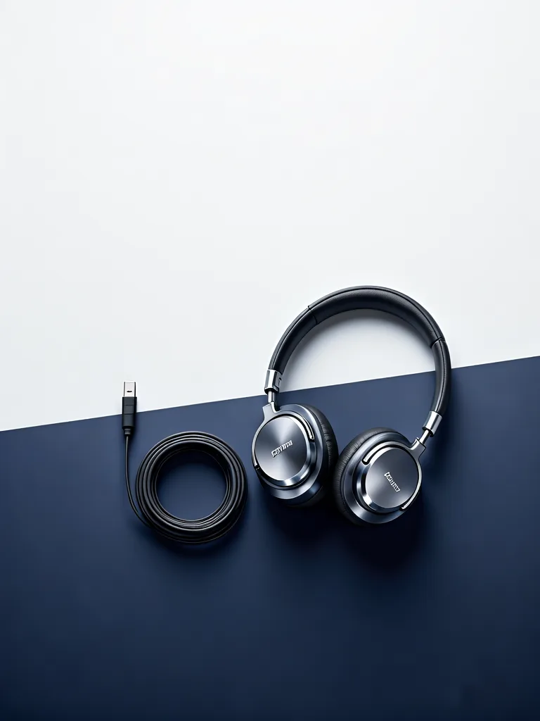 Clean product shot of headphones on a gradient background
