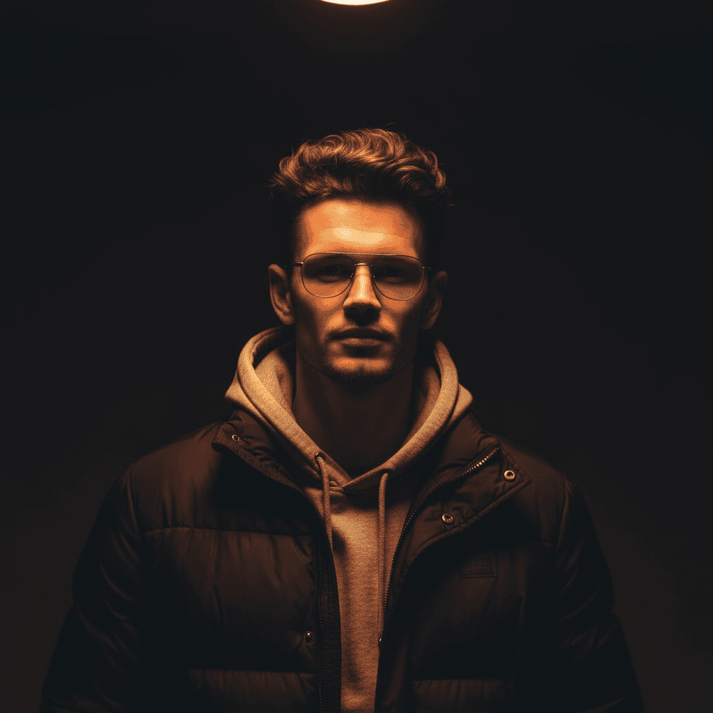 Amber Spotlight Portrait - Male Model 3