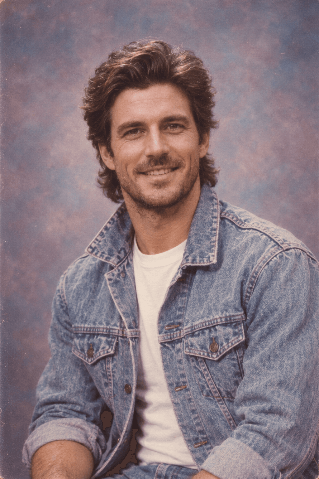 Feathered hair and vintage denim