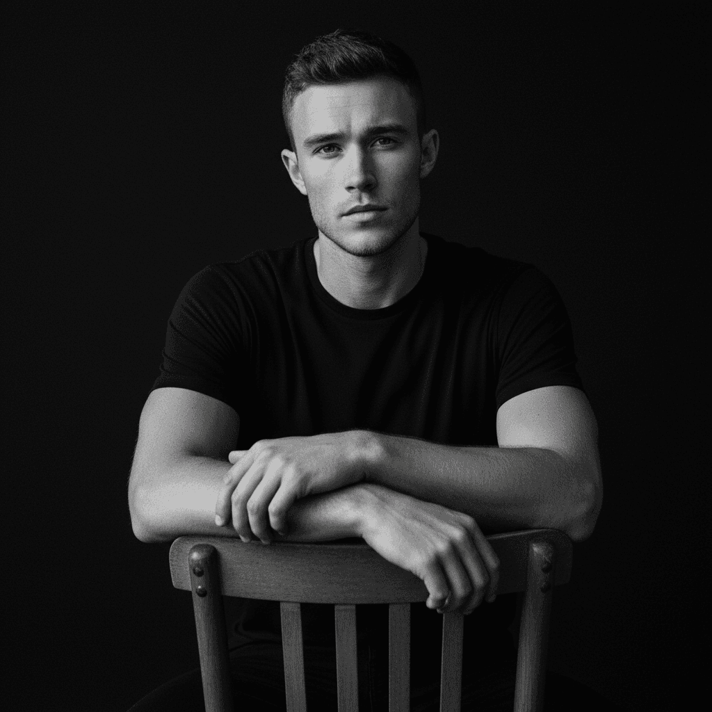 Studio Black & White Portrait - Male Model 2