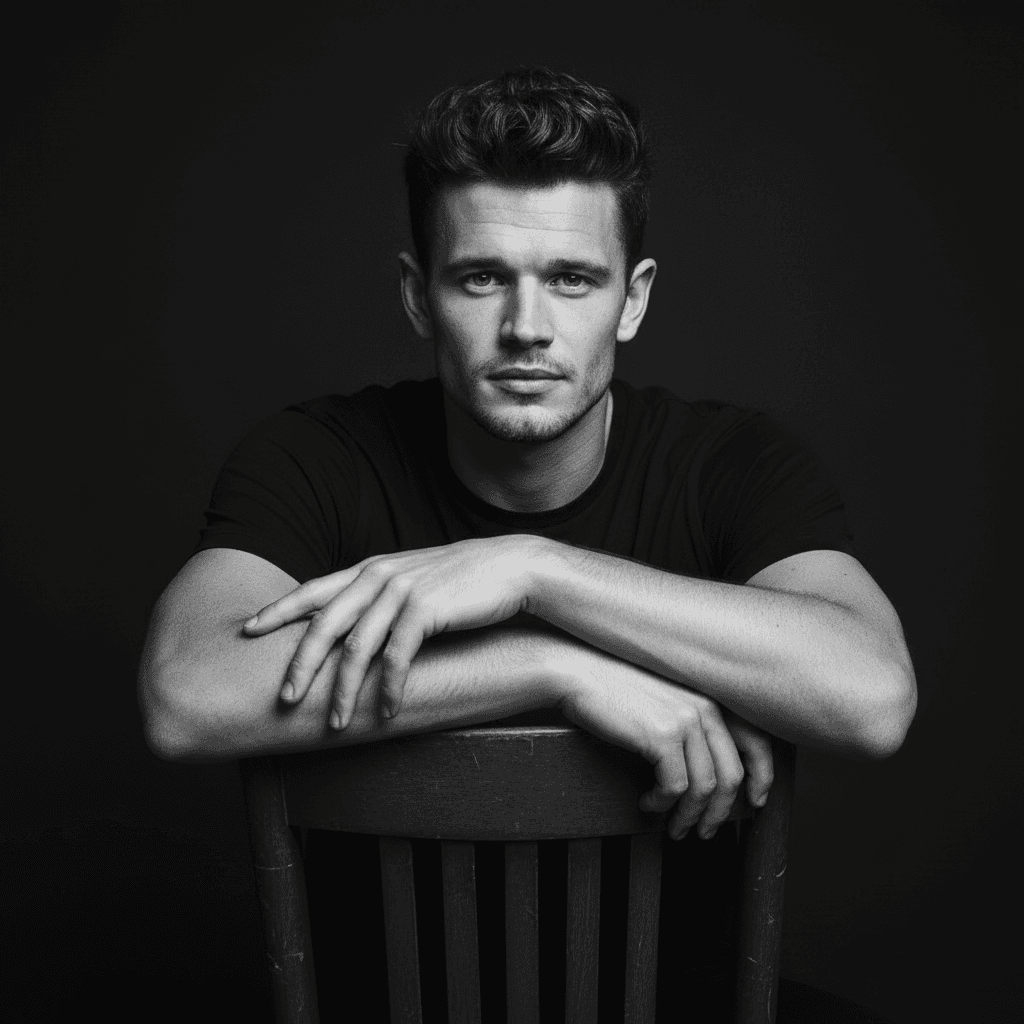 Studio Black & White Portrait - Male Model 3