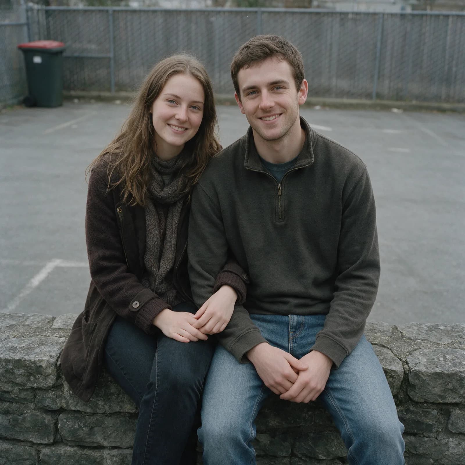 Couple moved from a car park to a sunlit coastline by description — before