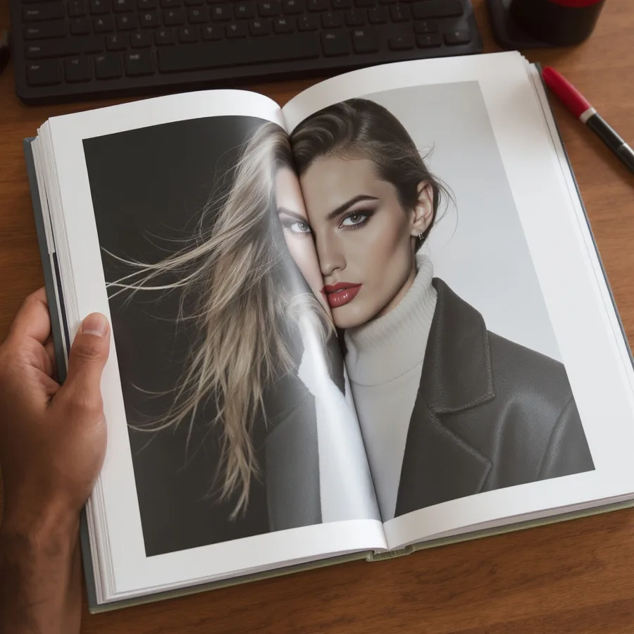 Fashion lookbook maintaining consistent model appearance