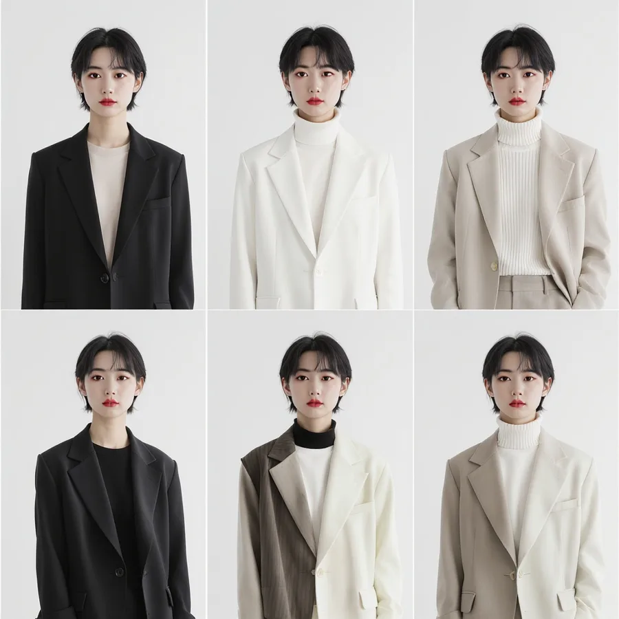 Fashion model with consistent appearance across seasonal collections