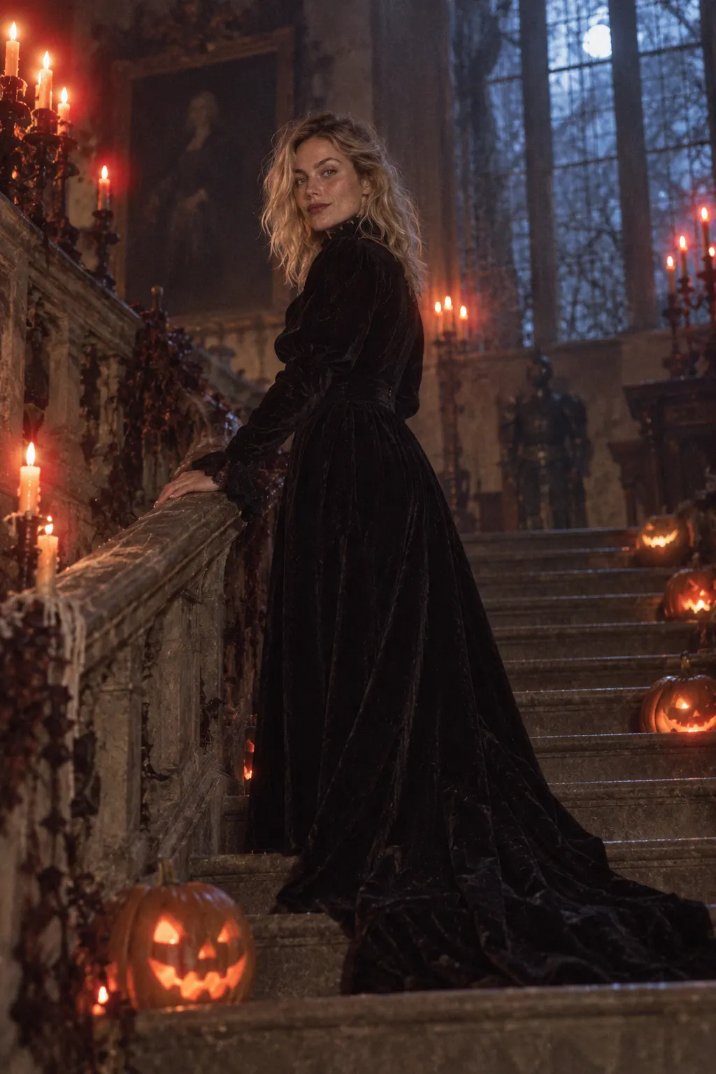 Halloween night: Grand staircase