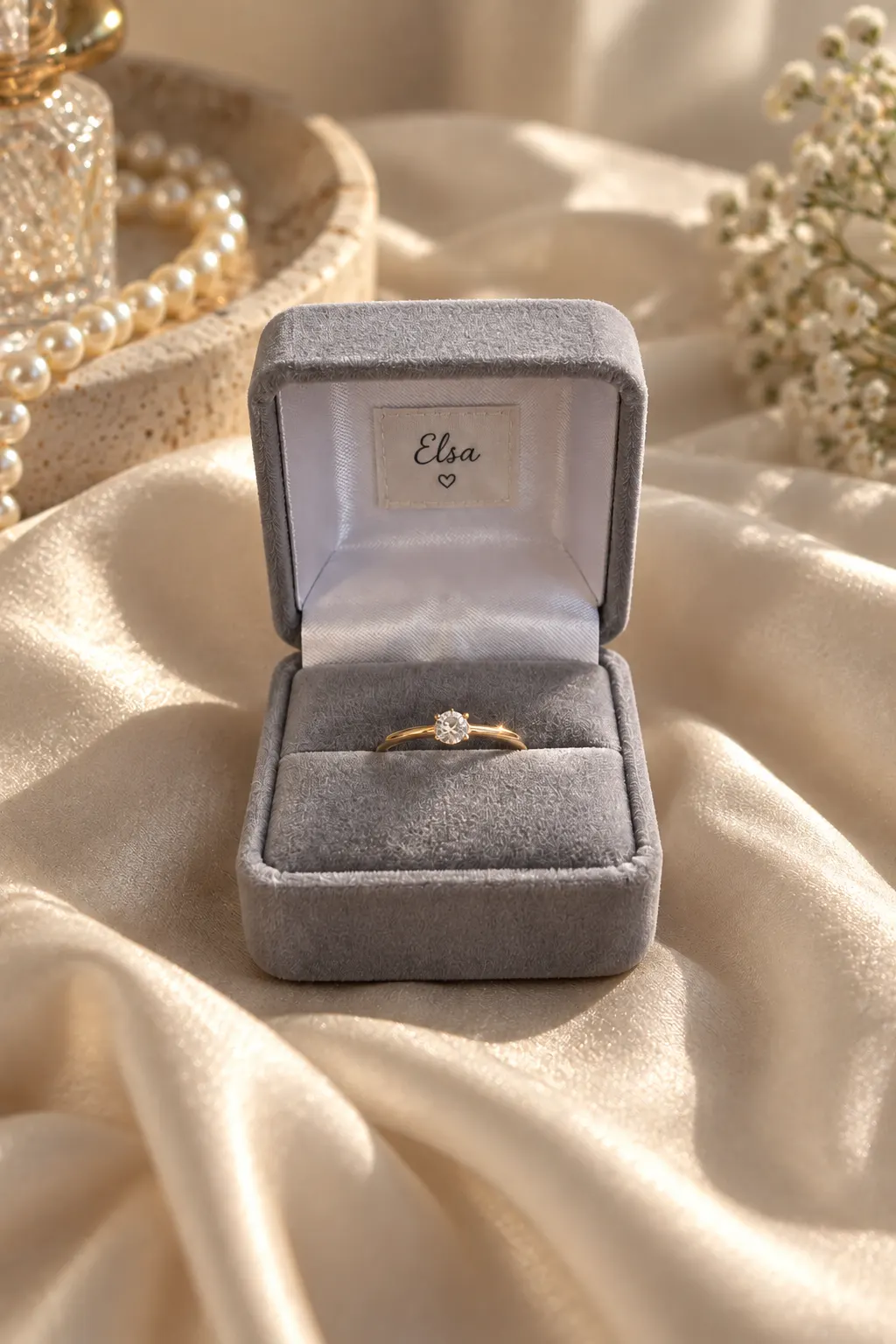 Jewelry editorial: Box on silk