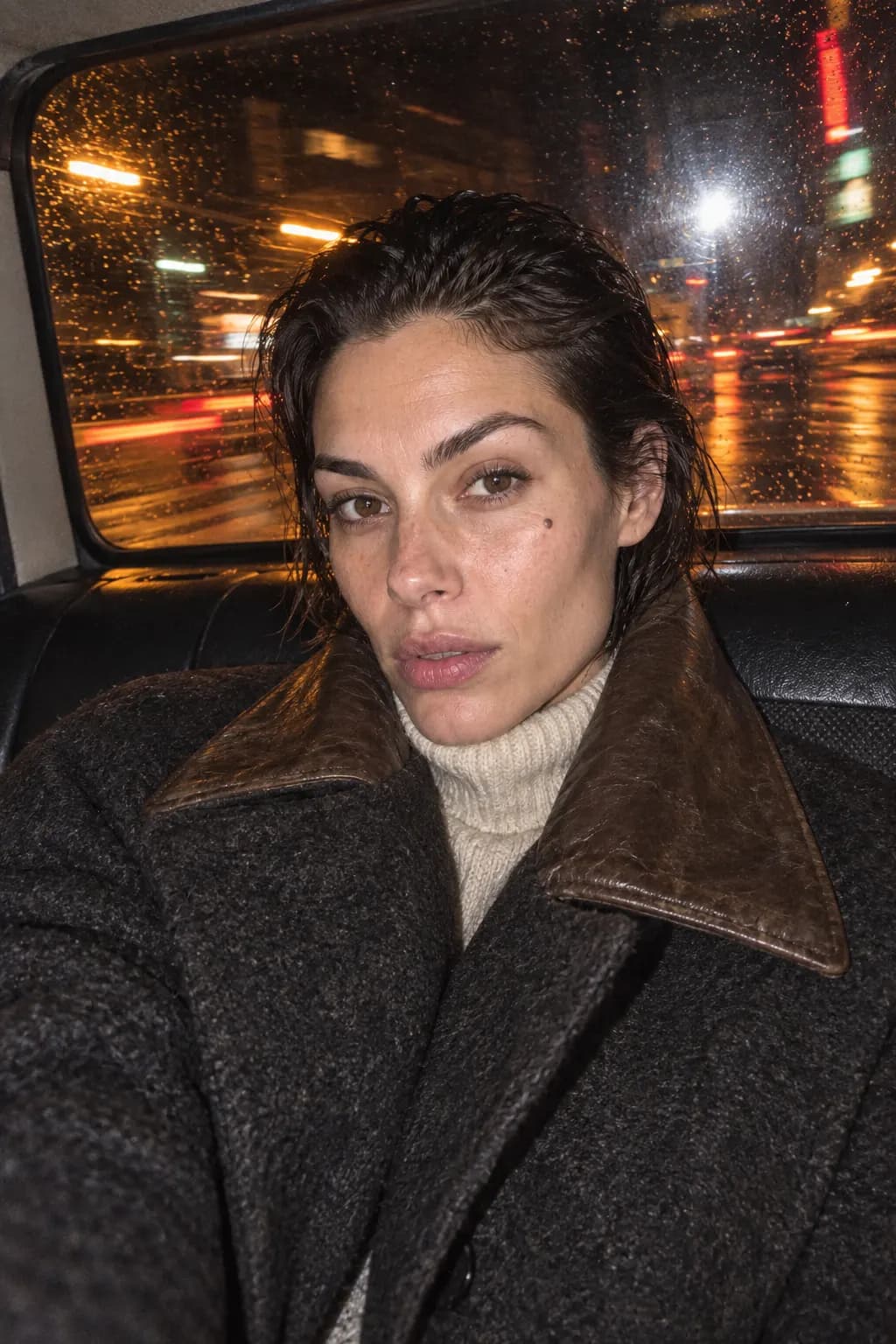 Night flash: Taxi window
