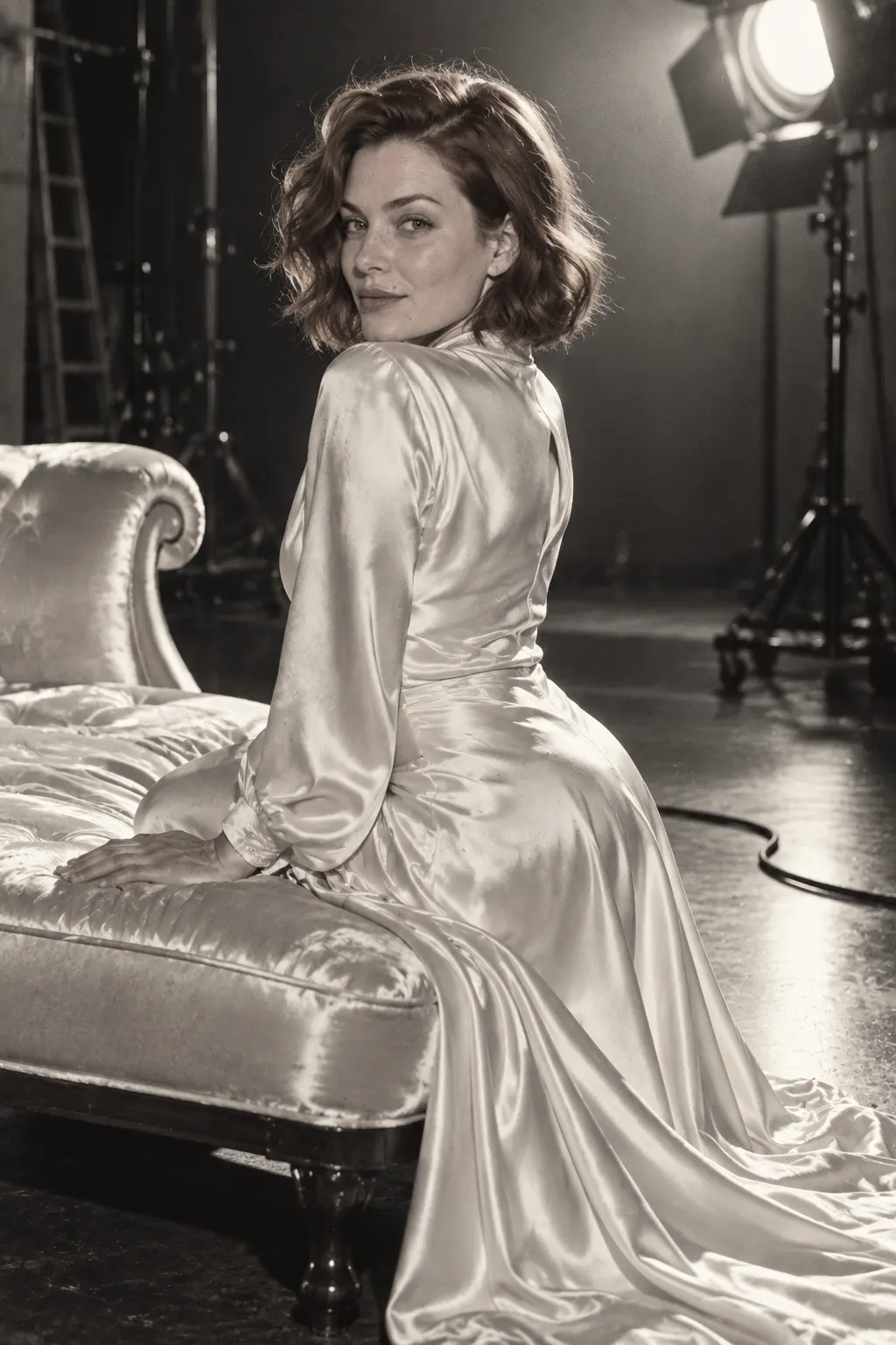 Old Hollywood: Satin chaise