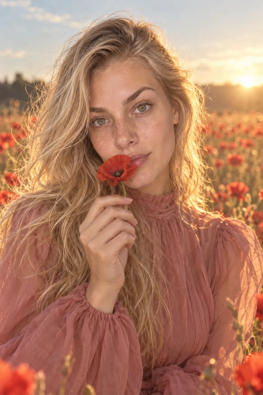 Poppy field: Poppy at lips