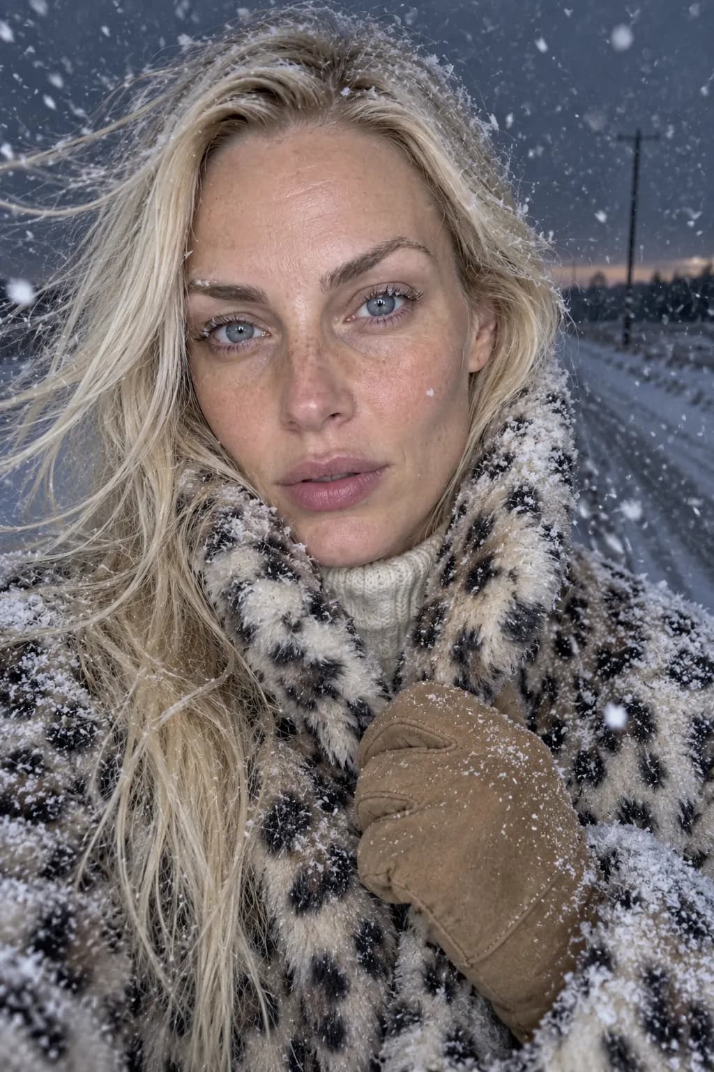 Snowstorm: Snow in lashes