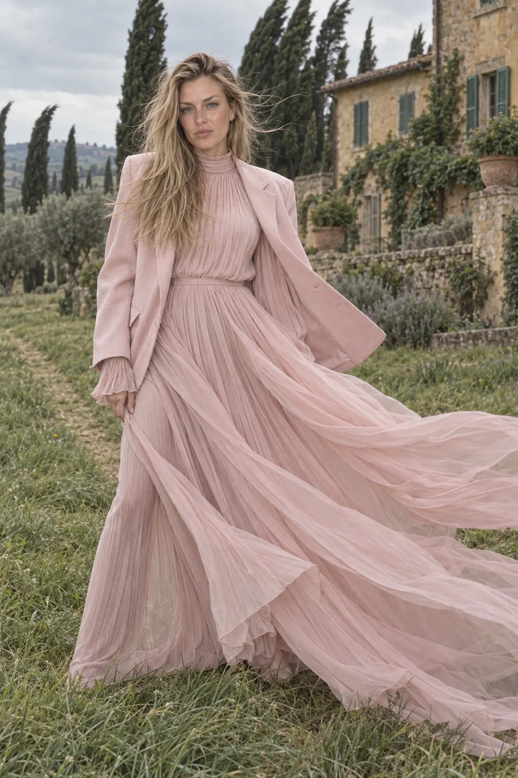 Pink in Tuscany: Full wind