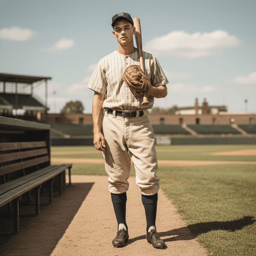Baseball Player Vintage - Male Model 4