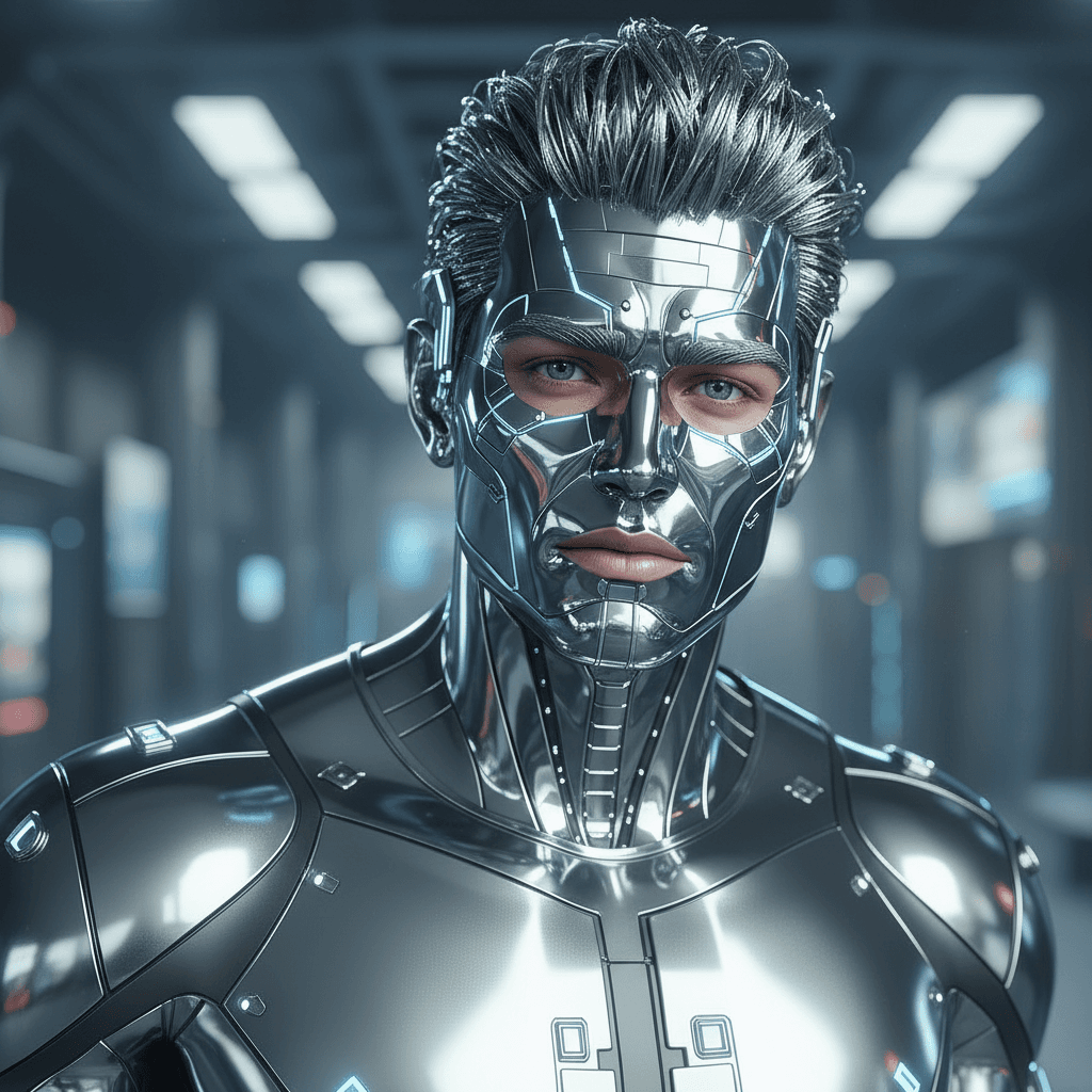 Chrome Futuristic - Male Model 3