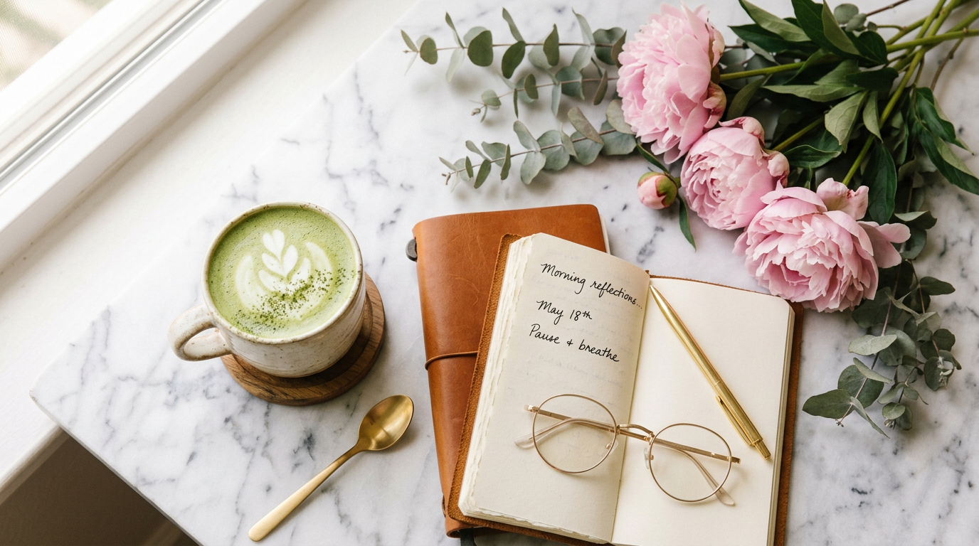 Aesthetic flat lay arrangement generated with Nano Banana