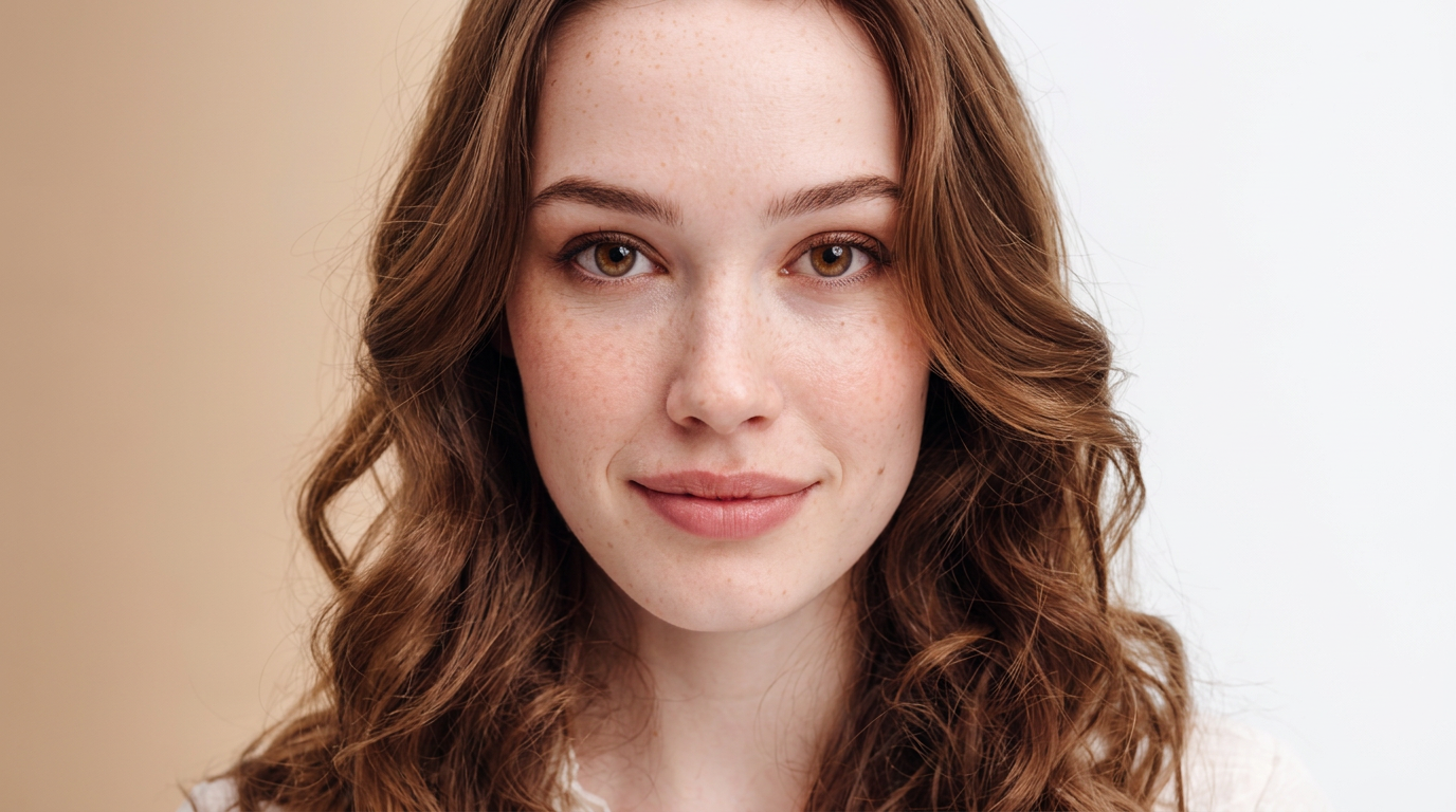 AI-generated Nano Banana display picture headshot with subtle natural makeup and gradient background