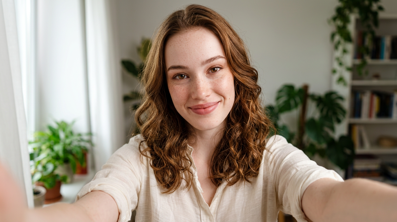 AI-generated natural light selfie using Nano Banana prompts