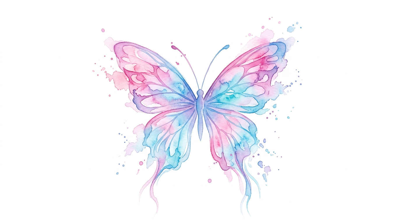 AI-generated watercolor butterfly tattoo design using Nano Banana prompts