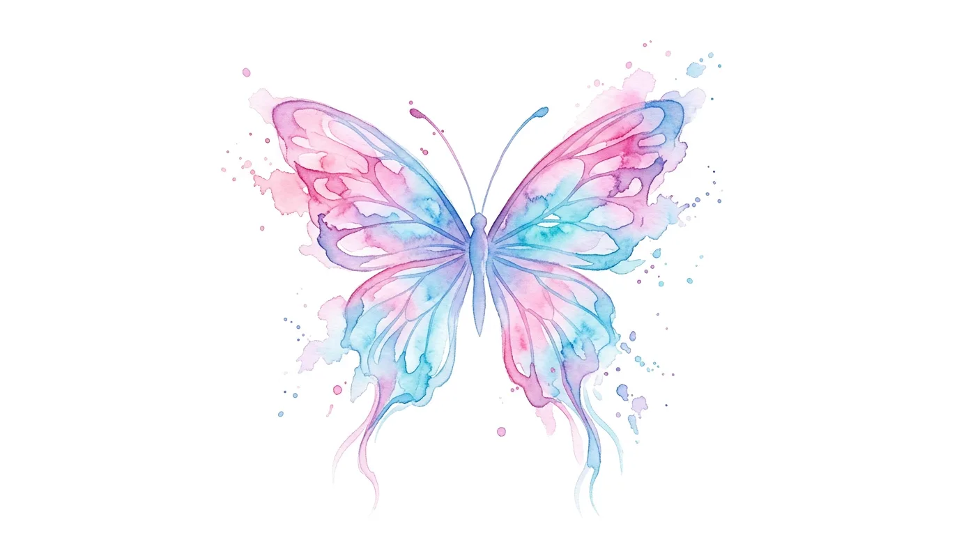 AI-generated watercolor butterfly tattoo design using Nano Banana prompts