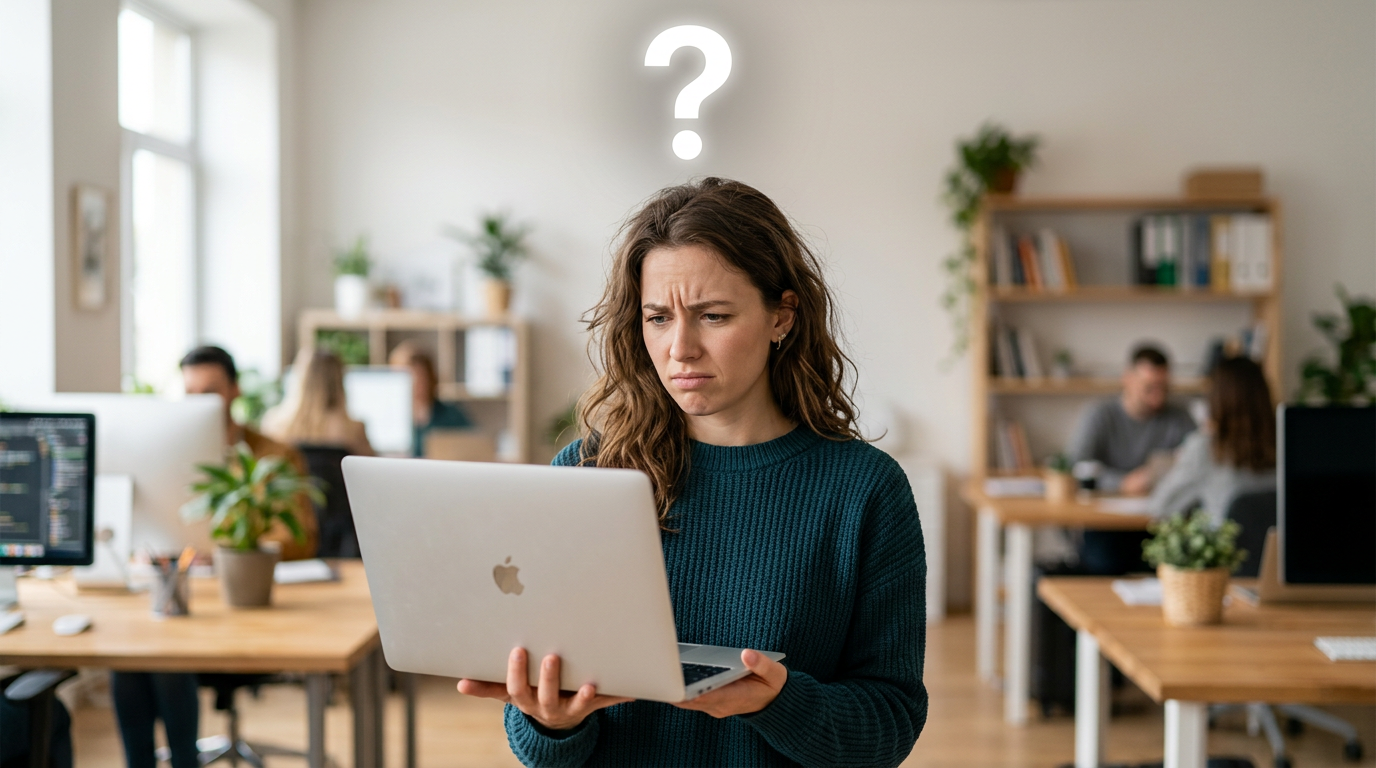 AI-generated YouTube tutorial thumbnail with confused laptop expression using Nano Banana prompts