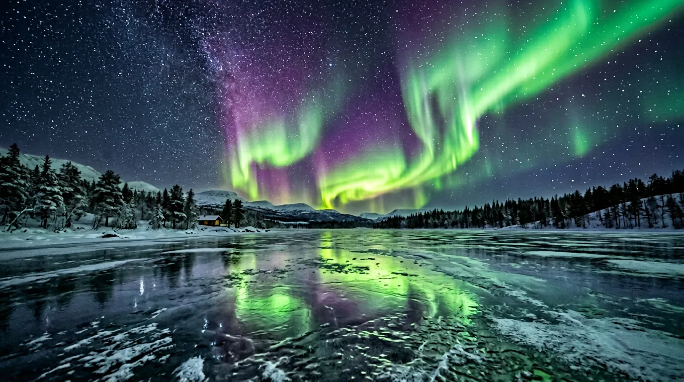 AI-generated aurora borealis phone wallpaper using Nano Banana prompts